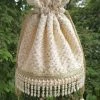 AMYRA FONTANA PEARL FRINGE POTLI - OFF WHITE Purse & Potli
