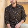 PRINTS VALLEY Black Bandhini Shirt Men's Shirt
