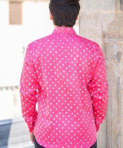 PRINTS VALLEY Pink Bandhini Shirt Men's Shirt 6 PRINTS VALLEY Pink Bandhini Shirt Men's Shirt