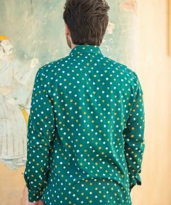 PRINTS VALLEY Green Bandhini Shirt Men's Shirt