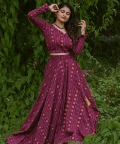 Magizham Malar Purple - Skirt Set