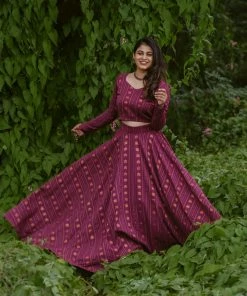 Magizham Malar Purple - Skirt Set