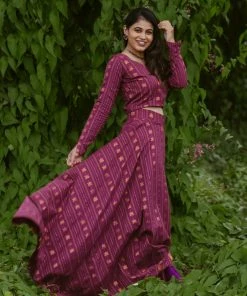 Magizham Malar Purple - Skirt Set