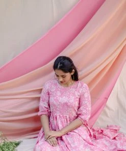 Manjal Couture Pink Floral Maxi Margazhi Moments 8 Manjal Couture Pink Floral Maxi Margazhi Moments