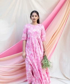 Manjal Couture Pink Floral Maxi Margazhi Moments
