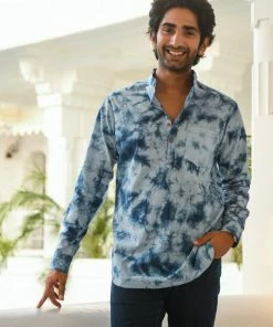 Gulaal Indigo Tie- Dye Kurta Men's Shirt