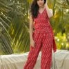 KUNDAVAI Savannah - Red Ikkat Co-ord Set