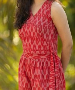 KUNDAVAI Savannah - Red Ikkat Co-ord Set