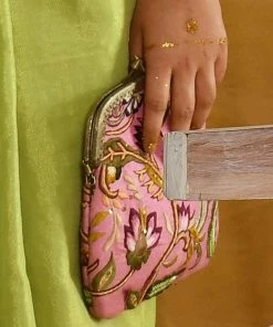 Gulaal Keri Tissue Chanderi Sling Bag Purse & Potli