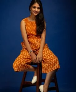 Threeness Mustard Ikat Jumpsuit