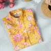 Manjal Couture Yellow Floral Shirt Mini Corner