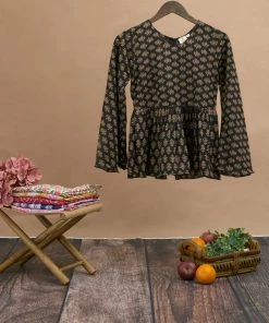 Manjal Couture Black Floral Top Jaipur Tales