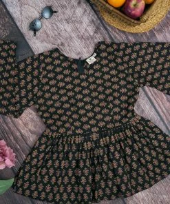 Manjal Couture Black Floral Top Jaipur Tales