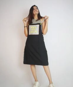 Threeness NPSM Black Dungaree Breezy Summer