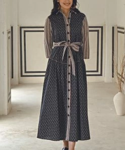 Gulaal Navy Floral Maxi Dress