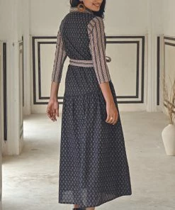 Gulaal Navy Floral Maxi Dress