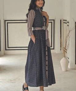 Gulaal Navy Floral Maxi Dress
