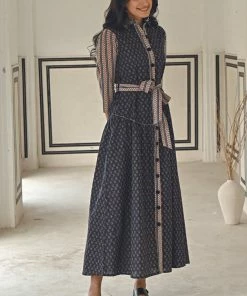 Gulaal Navy Floral Maxi Dress