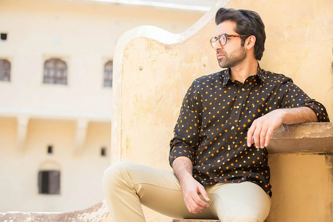 PRINTS VALLEY Black Bandhini Shirt Men's Shirt 3 PRINTS VALLEY Black Bandhini Shirt Men's Shirt