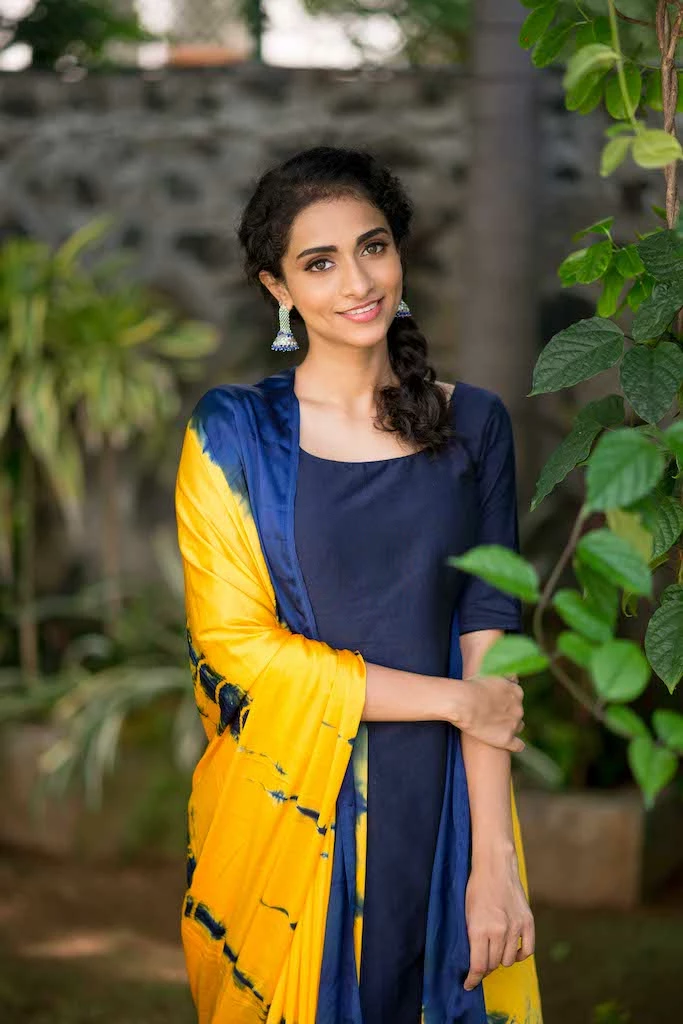 Ekanta Ivanka Navy Blue & Yellow Margazhi Moments 2 Ekanta Ivanka Navy Blue & Yellow Margazhi Moments