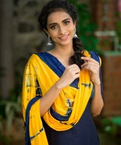 Ekanta Ivanka Navy Blue & Yellow Margazhi Moments 12 Ekanta Ivanka Navy Blue & Yellow Margazhi Moments