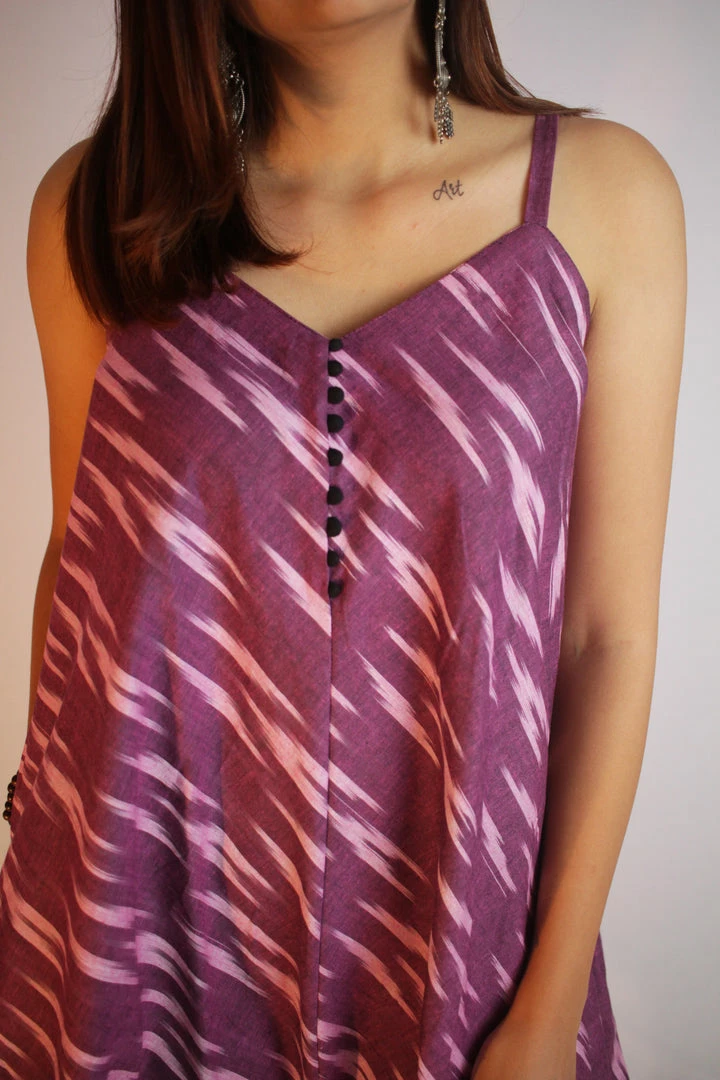 Threeness Purple Ikat Harem Jumpsuit Breezy Summer 2 Threeness Purple Ikat Harem Jumpsuit Breezy Summer