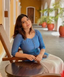 Gulaal Gypsy Soul Blue And Red Fit And Flare Dress