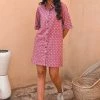 Gulaal Rose Shirt Dress Gypsy Soul