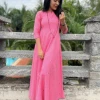 The Stitches Amrita Pink Handloom Maxi