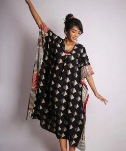 Threeness Breezy Summer Triangle Ajrakh Kaftan