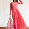 The Anarkali Store Poppy Peach Suit
