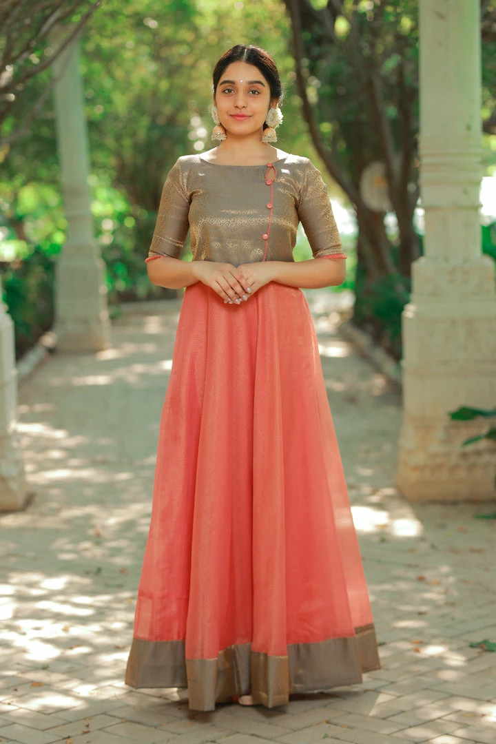 The Anarkali Store Navya - Peach 1 The Anarkali Store Navya - Peach