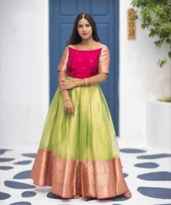 The Anarkali Store Navya - Green Off Shoulder