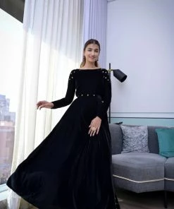 The Anarkali Store Zaira Velvet Black Quirk Factory