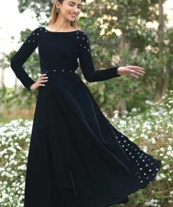 The Anarkali Store Zaira Velvet Black Quirk Factory