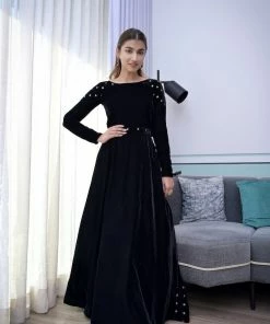 The Anarkali Store Zaira Velvet Black Quirk Factory