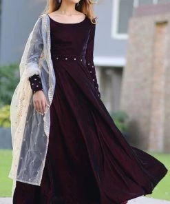 The Anarkali Store Zaira Maroon Quirk Factory