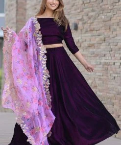 The Anarkali Store Gul Wine Lehenga 12 The Anarkali Store Gul Wine Lehenga