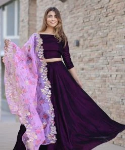 The Anarkali Store Gul Wine Lehenga