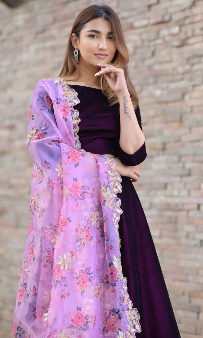 The Anarkali Store Gul Wine Lehenga 7 The Anarkali Store Gul Wine Lehenga