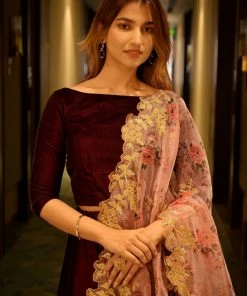 The Anarkali Store Gul Wine Lehenga 9 The Anarkali Store Gul Wine Lehenga