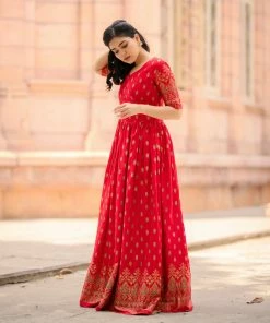 The Anarkali Store Quirk Factory Adira Red