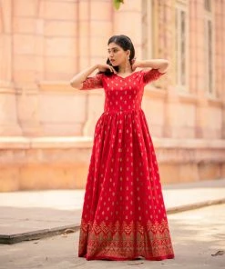 The Anarkali Store Quirk Factory Adira Red