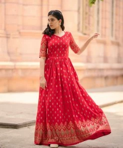The Anarkali Store Quirk Factory Adira Red