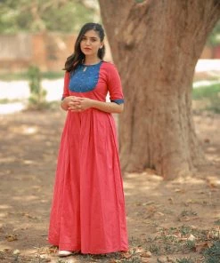 The Anarkali Store Meera Peach Quirk Factory