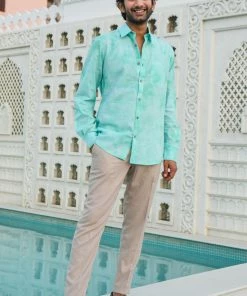 Gulaal Turquoise Tie- Dye Shirt Men's Shirt