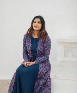 Label RishMaan Pink Floral Ensemble Uptown Contemporary