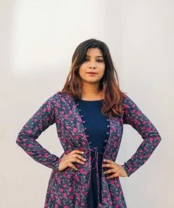 Label RishMaan Pink Floral Ensemble Uptown Contemporary