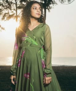Niram Olive Green - Floral Organza Dress Ever Willow 7 Niram Olive Green - Floral Organza Dress Ever Willow