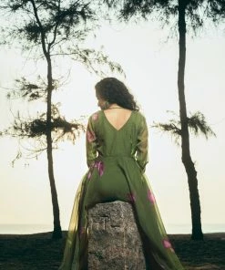 Niram Olive Green - Floral Organza Dress Ever Willow 9 Niram Olive Green - Floral Organza Dress Ever Willow